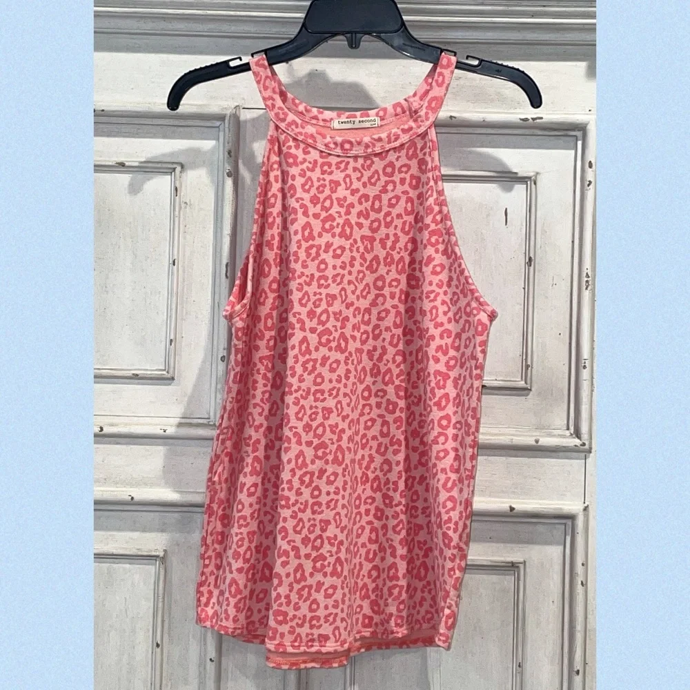 Pink Leopard Halter Top - Picture 1 of 4